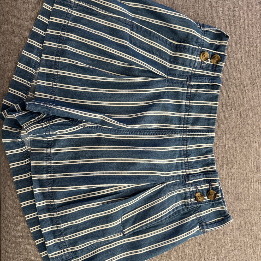 American Eagle Blue and White Plaid Shorts